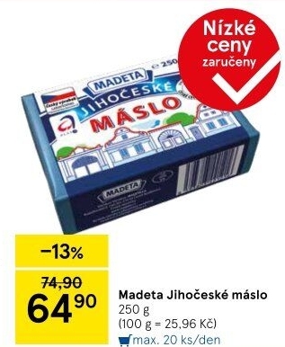 Máslo Jihočeské Madeta