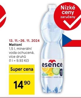 Ochucená voda Mattoni Esence