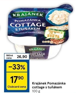 Pomazánka Cottage s tuňákem Krajánek