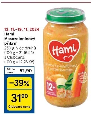 Příkrm masozeleninový Hami