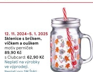 Skleněná láhev s brčkem