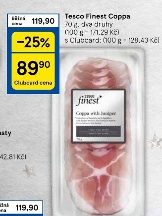 Šunka Coppa Tesco Finest