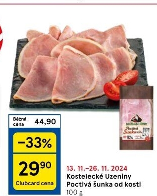 Šunka od kosti poctivá nejvyšší jakosti Kostelecké uzeniny