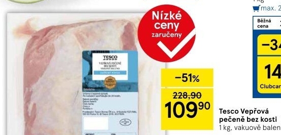 Vepřová pečeně bez kosti Tesco