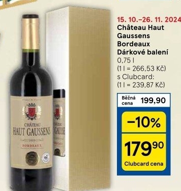 Víno Bordeaux Gaussens Chateau Haut