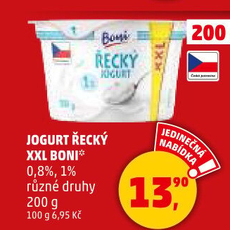 Bílý jogurt řeckého typu Boni