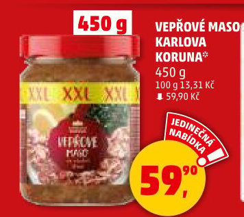Maso vepřové ve sklenici Karlova Koruna