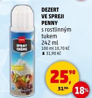 Šlehačka ve spreji Penny