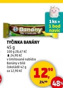 Tyčinka Banány v čokoládě Orion