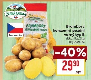 Brambory konzumní pozdní Česká farma