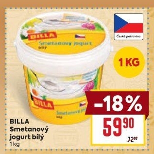 Bílý jogurt smetanový Billa