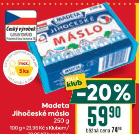 Máslo Jihočeské Madeta