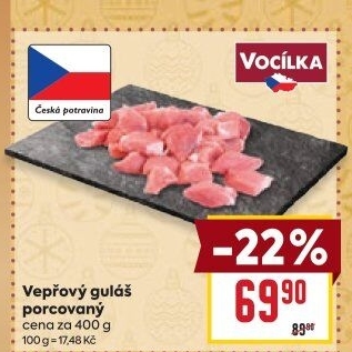 Maso na guláš vepřové Vocílka