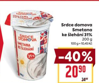Smetana ke šlehání 31% Srdce domova