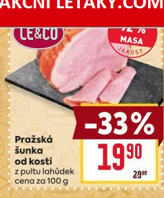 Šunka pražská od kosti nejvyšší jakosti LE&amp