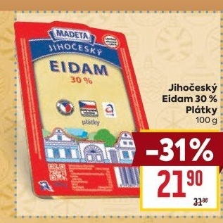 Sýr Eidam Jihočeský 30% Madeta