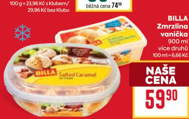 Zmrzlina ve vaničce Billa