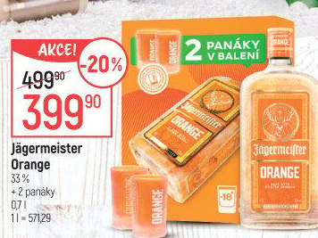 Bylinný likér Orange Jägermeister - dárkové balení