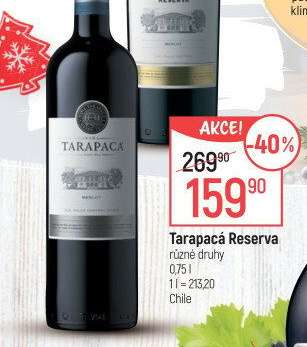 Víno Merlot Reserva Viňa Tarapaca