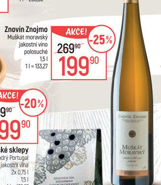 Víno Muškát moravský Znovín Znojmo
