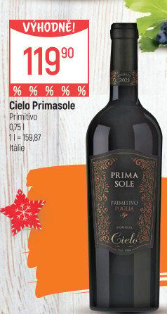 Víno Primitivo Primasole Cielo
