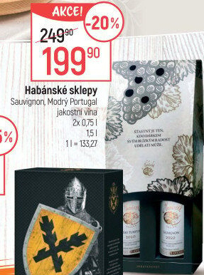 Víno Sauvignon + Modrý Portugal Habánské sklepy - dárkové balení