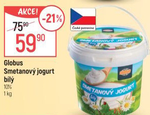 Bílý jogurt smetanový Globus