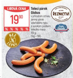 Párky s telecím masem Globus