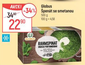 Špenát se smetanou mražený Globus