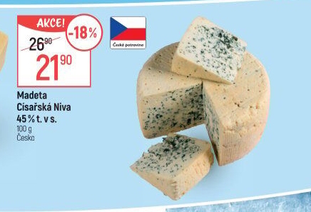 Sýr Niva Císařská 45 % Madeta