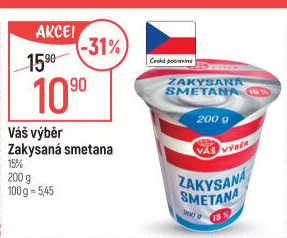 Zakysaná smetana 15% Váš Výběr