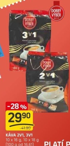 Instantní kávy porcované 2v1 Dobrý Výběr