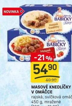 Knedlíčky masové v rajské omáčce mražené Dobroty babičky Kláry