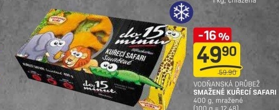 Nugetky kuřecí smažené mražené Safari Vodňanské kuře