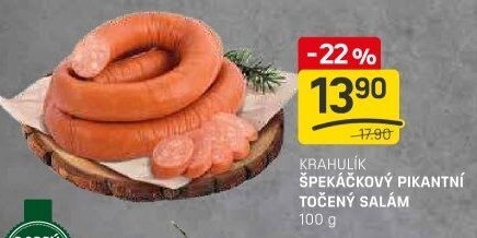 Salám špekáčkový pikantní točený Krahulík