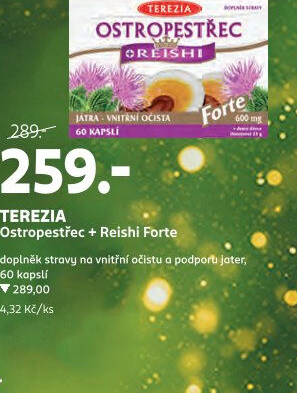Doplněk stravy Ostropestřec + Reishi Forte Terezia