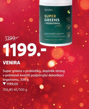 Doplněk stravy Super Greens s probiotiky Venira