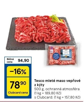 Maso mleté vepřové Tesco