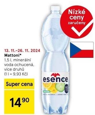 Ochucená voda Mattoni Esence