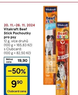 Pamlsky pro psy Beef Stick Vitakraft