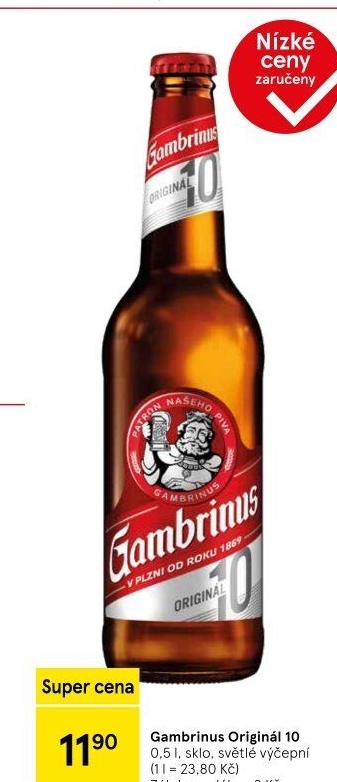 Pivo světlé výčepní Originál 10° Gambrinus