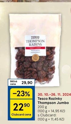 Rozinky Jumbo Thompson Tesco