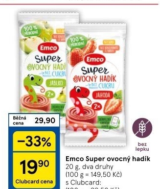 Super želé ovocný hadík Emco