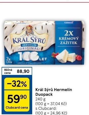 Sýr Hermelín Král sýrů