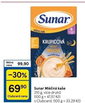 Kaše mléčná Sunar