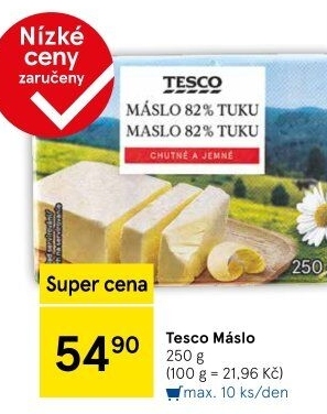 Máslo Tesco