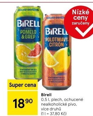 Nealkoholické pivo ochucené Birell