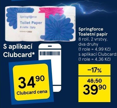 Toaletní papír 2vrstvý Springforce