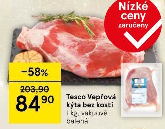 Vepřová kýta bez kosti Tesco