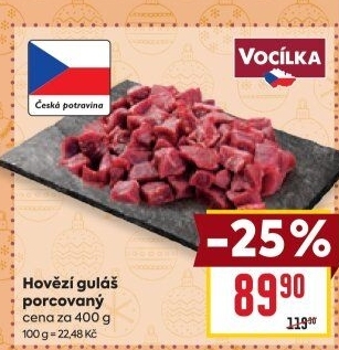 Hovězí maso na guláš Vocílka